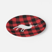 Red Kariert und White Stag | Urlaub Pappteller (Schrägansicht)