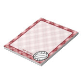 Red Kariert Volleyball Notizblock (Rotiert)