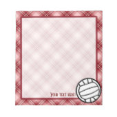 Red Kariert Volleyball Notizblock (Vorderseite)