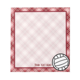 Red Kariert Volleyball Notizblock