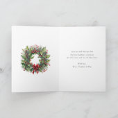 Red Kariert Watercolor Deer Frohe Weihnachten (Innenseite)