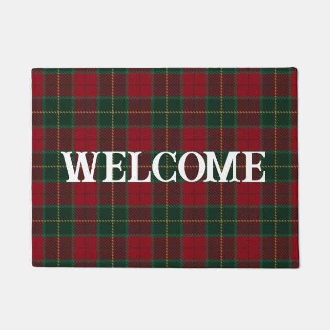 Red Kariert Welcome Doormat Fußmatte (Vorderseite)