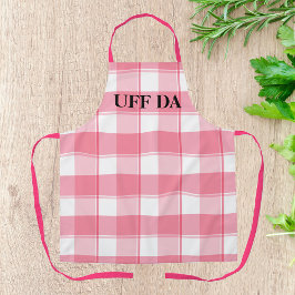 Red Karo Bauernhof Uff Da All-over Print Schürze