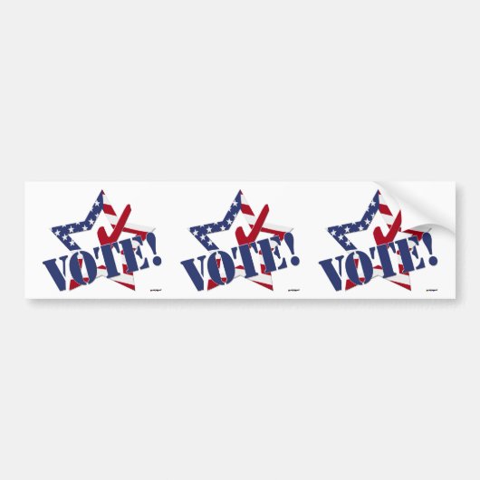 Red Karo Blue Voice mit US Flag Star Autoaufkleber (Vorne)