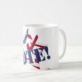 Red Karo Blue Voice mit US Flag Star Kaffeetasse (VorderseiteRechts)