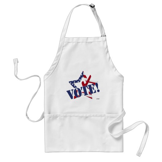 Red Karo Blue Voice mit US Flag Star Schürze (Vorne)