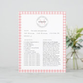 Red Karo Gingham Monogram Family Rezeptblatt (Stehend Vorderseite)