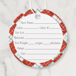 RED KARO MOSAIC 2" Rundgarntags Geschenkanhänger