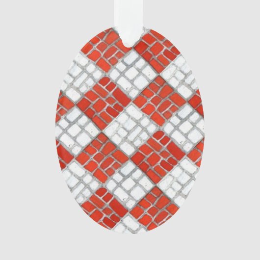 RED KARO MOSAIC Acrylic Oval Ornament (Vorderseite)