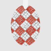 RED KARO MOSAIC Acrylic Oval Ornament (Rückseite)