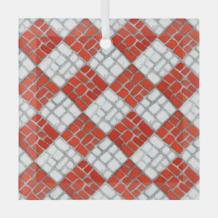 RED KARO MOSAIC Glasplatz Ornament