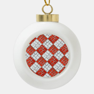 RED KARO MOSAIC Keramik Ball Ornament