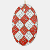RED KARO MOSAIC Keramik Oval Ornament (Links)
