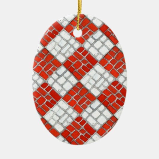 RED KARO MOSAIC Keramik Oval Ornament (Vorne)