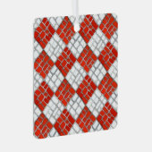 RED KARO MOSAIC Metal Square Ornament (Vorderseite Rechts)