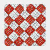 RED KARO MOSAIC Metal Square Ornament (Rückseite)