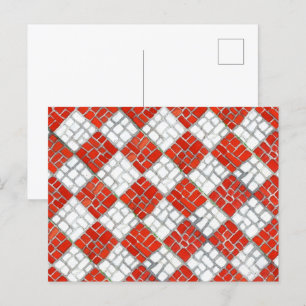 RED KARO MOSAIC Postcard Postkarte