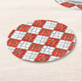 RED KARO MOSAIC Round Paper Untersetzer (Angewinkelt)