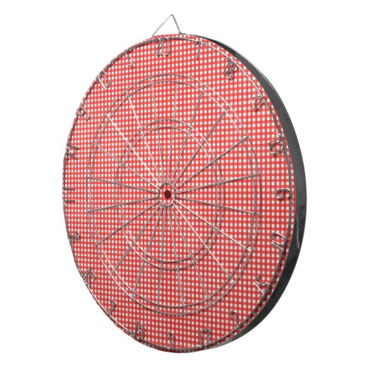 Red Karo Pattern Dartscheibe (Vorderseite rechts)