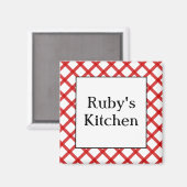 Red Karos Custom Kitchen Sprichwort Magnet (Vorderseite/Rückseite)