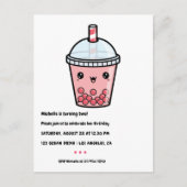 Red Kawaii Bubble Tee Geburtstagsparty Postcard Postkarte (Vorderseite)