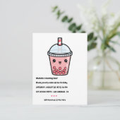 Red Kawaii Bubble Tee Geburtstagsparty Postcard Postkarte (Stehend Vorderseite)
