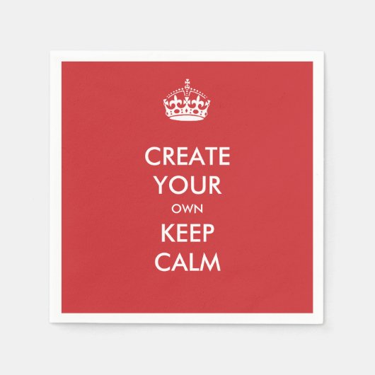 Red Keep Calm und Carry on Party Paper Napkins Serviette (Vorderseite)