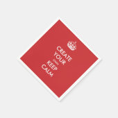 Red Keep Calm und Carry on Party Paper Napkins Serviette (Ecke)