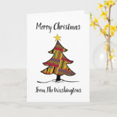 Red Kente Christmas Tree 12x18 Folding Karte (Gelbe Blume)