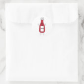 Red Ketchup Flasche Kawaii Niedlich Personalisiere Runder Aufkleber (Tasche)