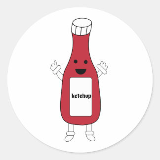 Red Ketchup Flasche Kawaii Niedlich Personalisiere Runder Aufkleber