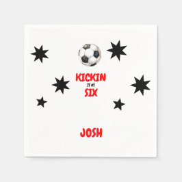 Red Kickin it at Six Soccer 6. Geburtstagsparty Serviette