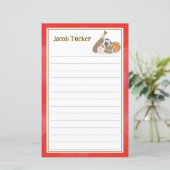 Red Kids der Sportschifffahrt Lined Letter Writer (Stehend Vorderseite)