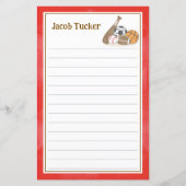 Red Kids der Sportschifffahrt Lined Letter Writer (Vorderseite)