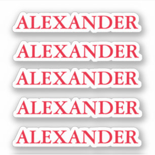 Red Kids Name Cut Out Aufkleber mit Namen Weihnach