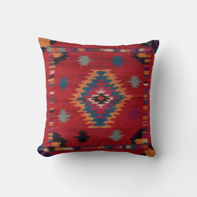 Red Kilim Lumbar Pillows für Ultimate Kissen (Vorderseite)