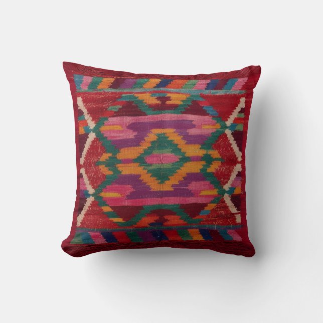 "Red Kilim Pillows Kanada: Artisanal Elegance für Kissen (Vorderseite)