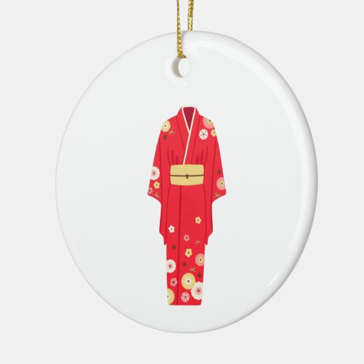 Red Kimono Keramik Ornament (Links)
