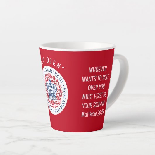 Red KING CHARLES III Coronation Milchtasse (Rechte Ecke)