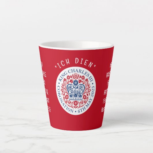 Red KING CHARLES III Coronation Milchtasse (Vorderseite)
