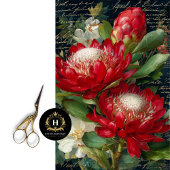 Red King Protea Blume Decoupage Seidenpapier