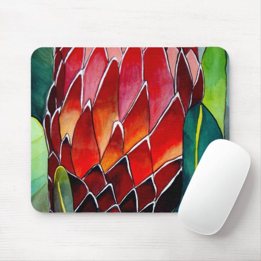 Red King Protea Blume Mousepad (Mit Mouse)