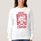 Red KiniArt Westie Dog Christmas Sweatshirt (Vorderseite)