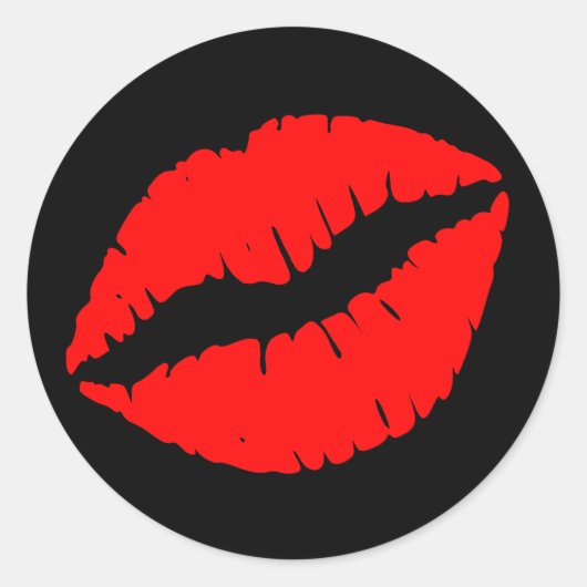 Red Kiss Runder Aufkleber (Vorderseite)