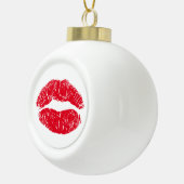Red Kissing Lips Keramik Kugel-Ornament (Rechts)