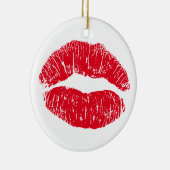 Red Kissing Lips Keramik Ornament (Rechts)