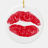 Red Kissing Lips Keramik Ornament (Hinten)