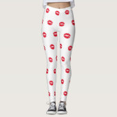 Red Kissing Lips Leggings (Vorderseite)