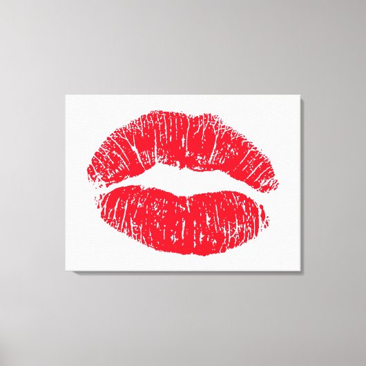 Red Kissing Lips Leinwanddruck (Vorderseite)