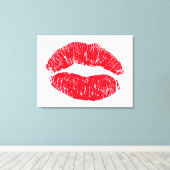 Red Kissing Lips Leinwanddruck (Insitu (Holzboden))